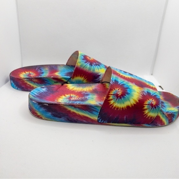 Steve Madden Womens Sofi Tie Dye Molded Slide Sandal Size 6 - Picture 3 of 7
